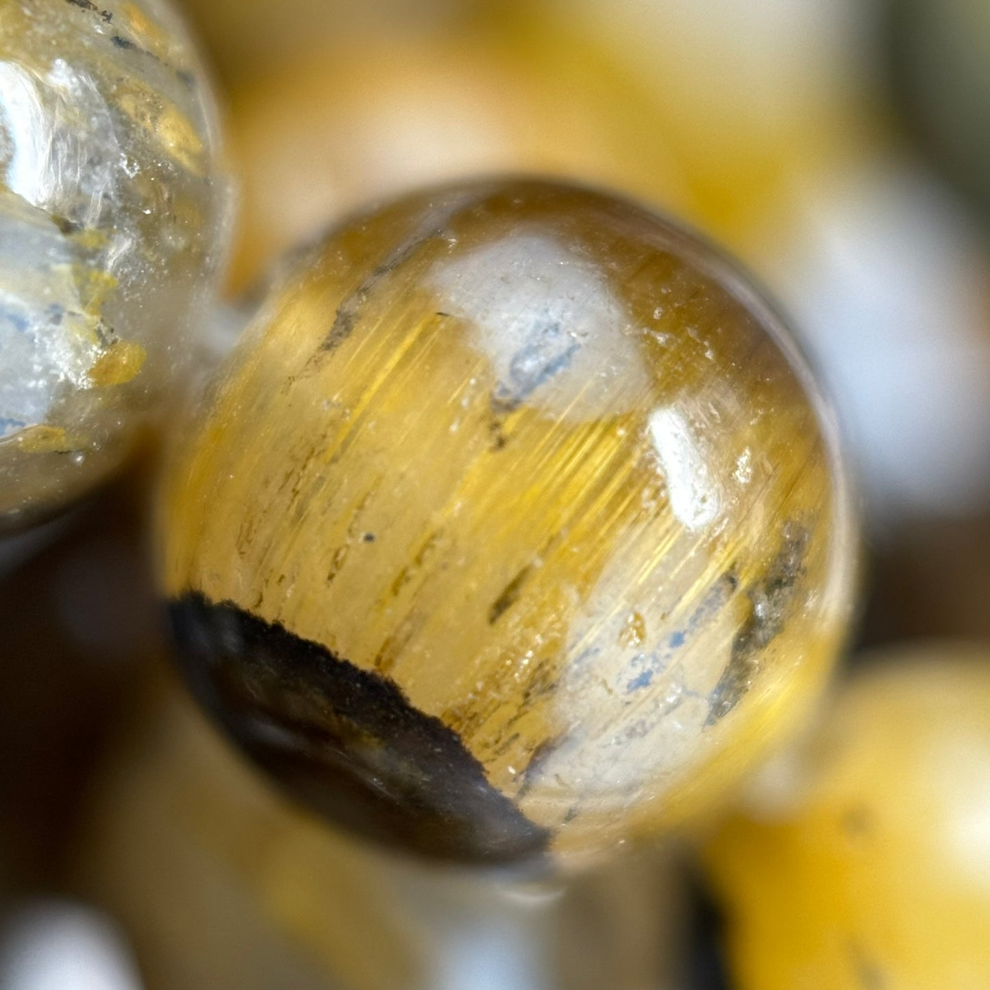 Quartz with Tiger's Eye Polished Round Beads image 9