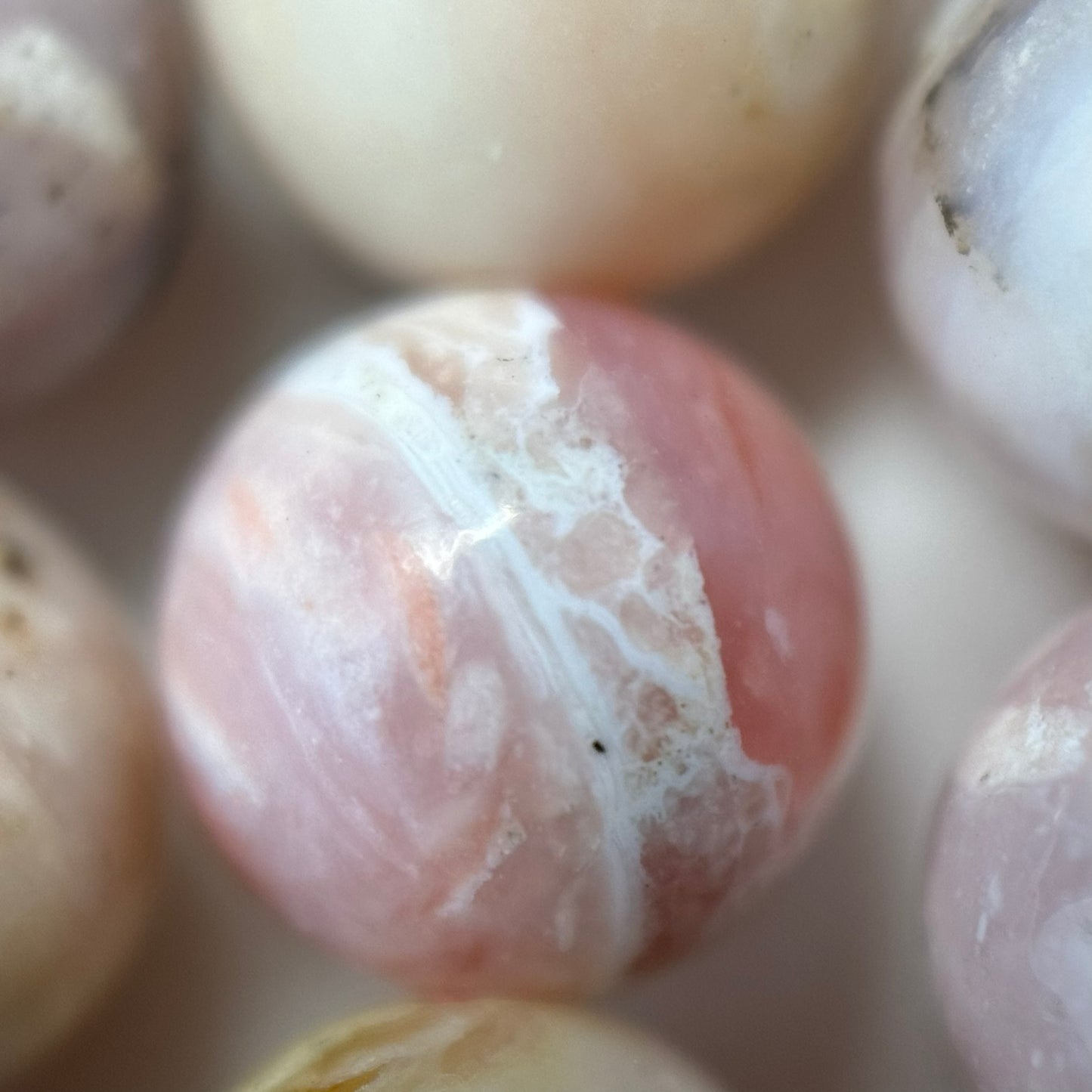 Dendritic Pink Opal Polished Round Beads image 6