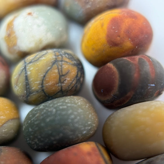 Jasper Red Polychrome Frosted Rondelle (A Quality)