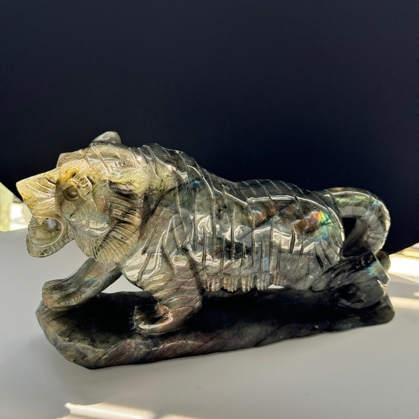 Labradorite Tiger Carving (7 x 4 inches) image 3