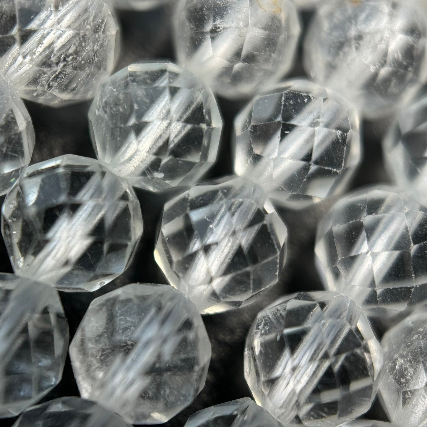 White Topaz Faceted Round Beads image 6