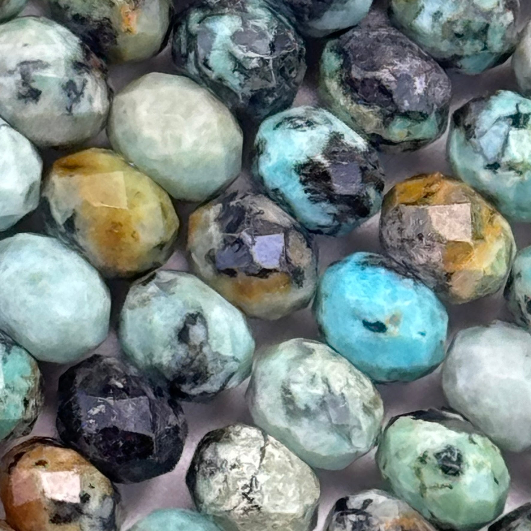 African Turquoise (Jasper) Faceted Rondelle Beads image 1