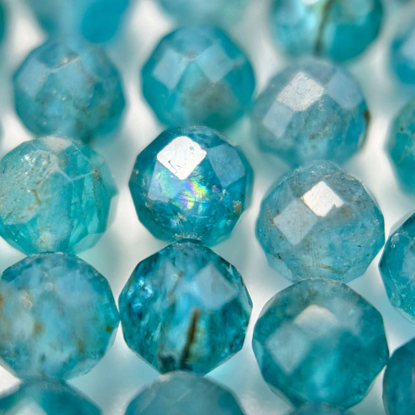 Blue Apatite Faceted Round Beads image 6