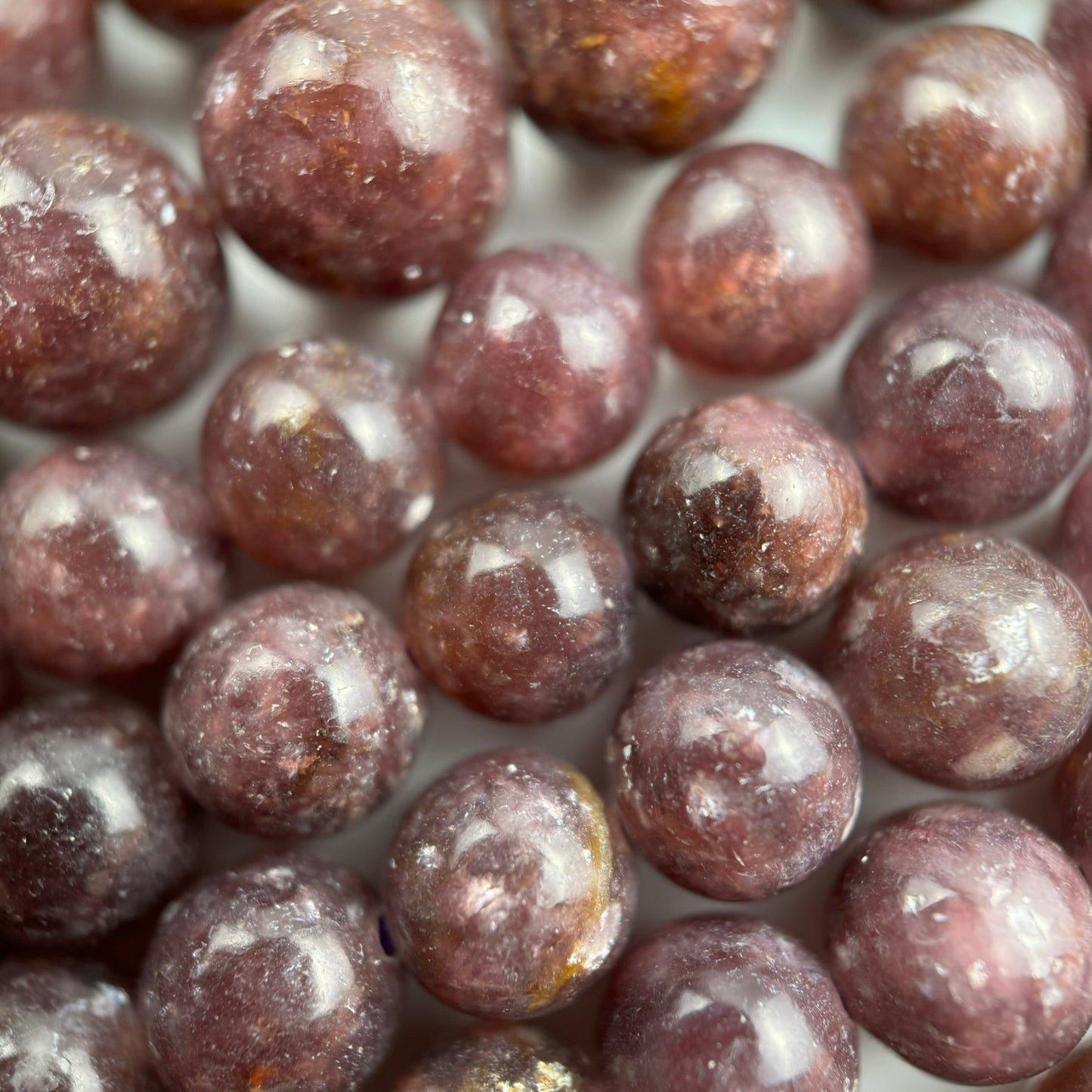 Lepidolite AAA Polished Round Beads image 2