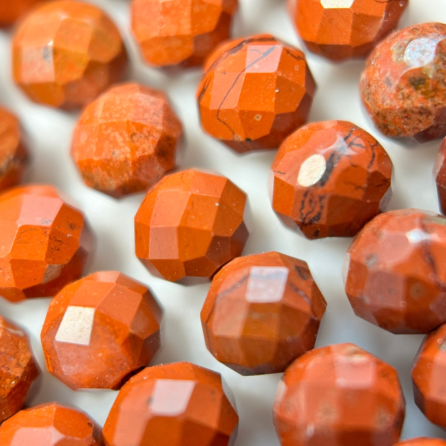 Red Jasper Faceted Round Beads image 5