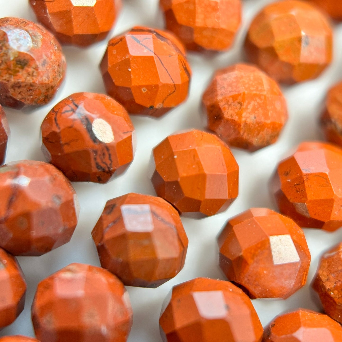 Red Jasper Faceted Round Beads image 5