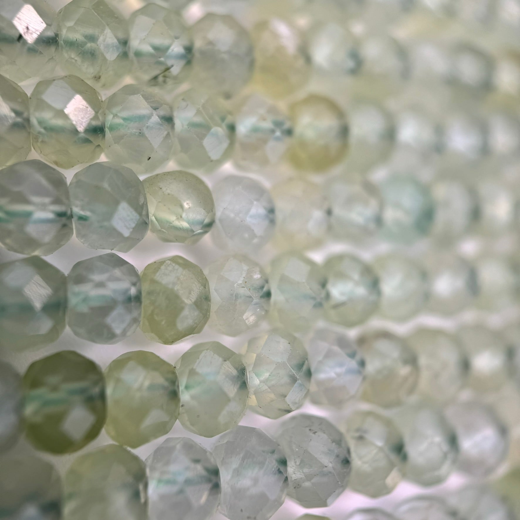 Prehnite Faceted Rondelle Beads (Color A) image 4