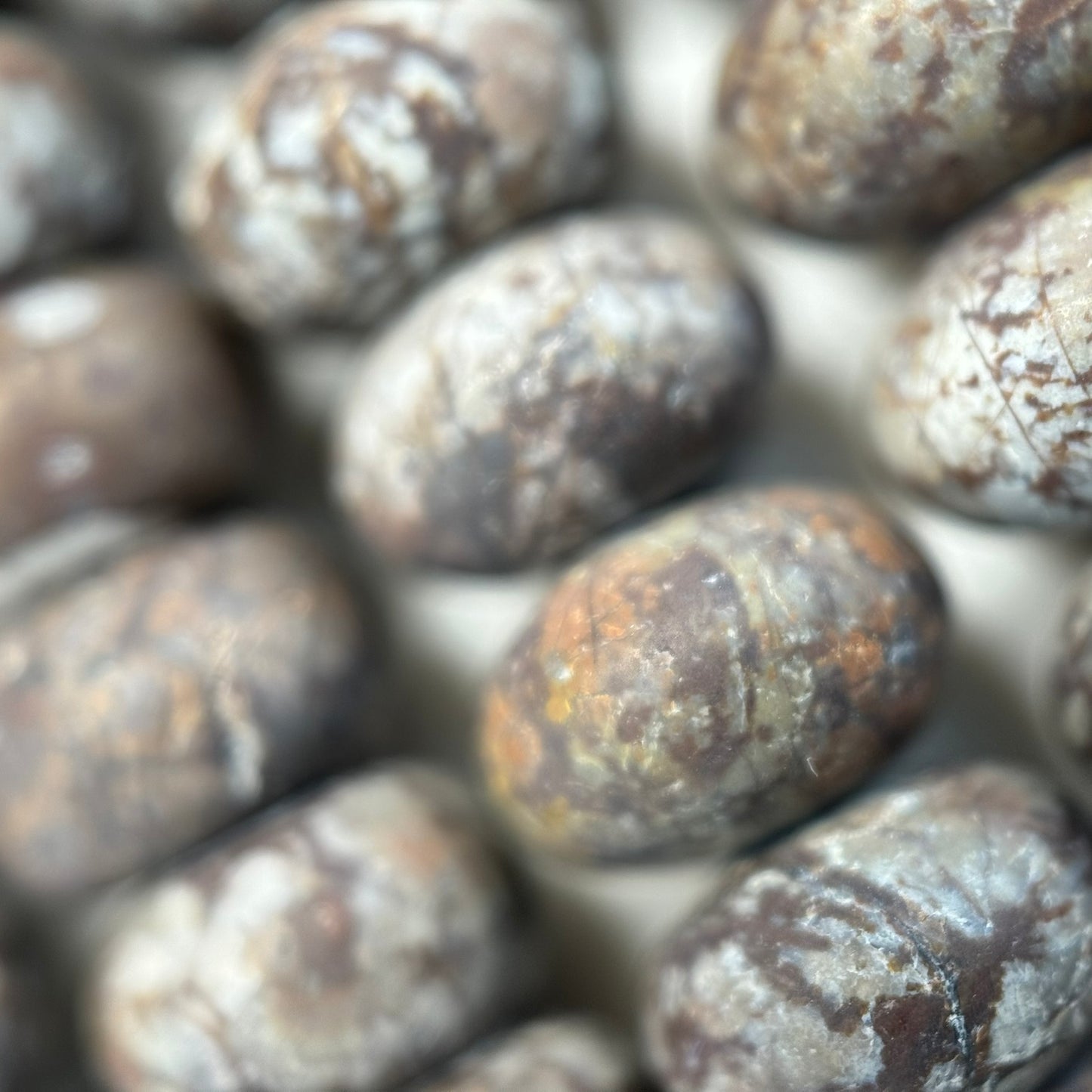 Brown Coral Jasper Frosted Rondelle Beads image 4