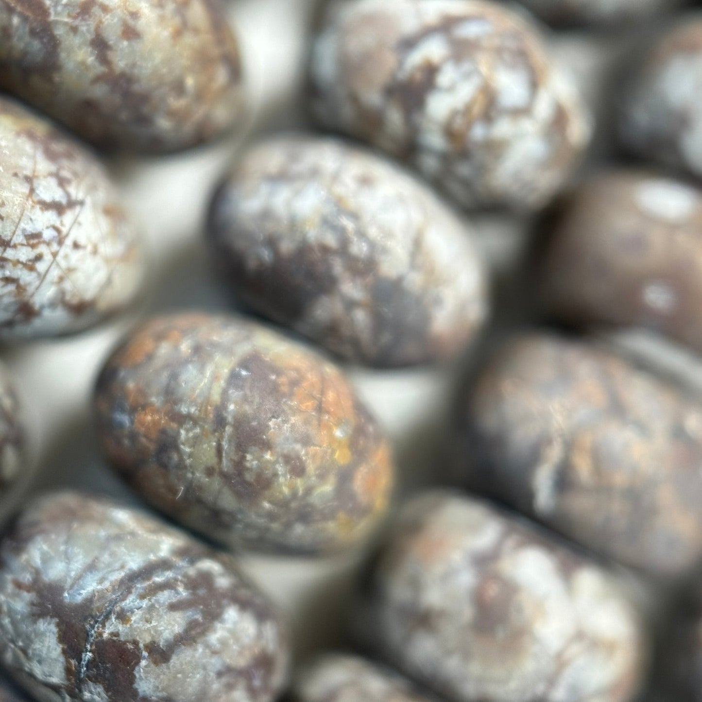 Brown Coral Jasper Frosted Rondelle Beads image 4