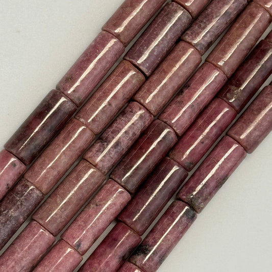 Rhodonite Cylinder Beads