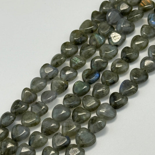 Labradorite Heart Beads - Smooth Beads (A Quality)