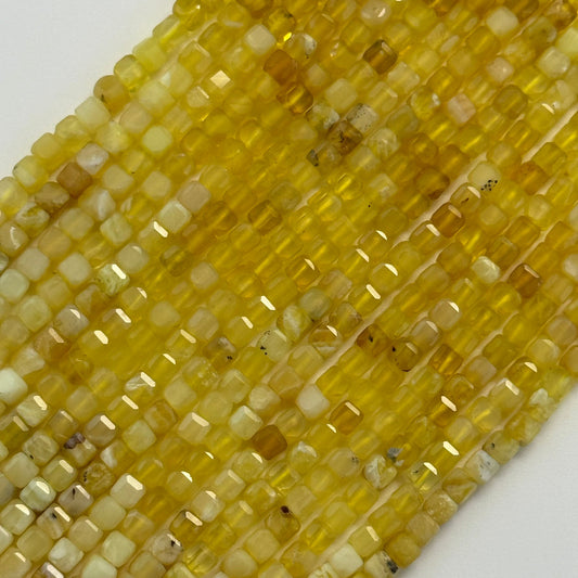 Yellow Opal Square Beads