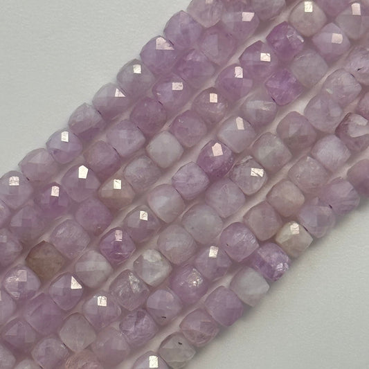 Kunzite Beads - Faceted Square Beads
