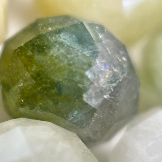 Aquamarine Green Faceted Rondelle Gemstone Beads - (A Quality)