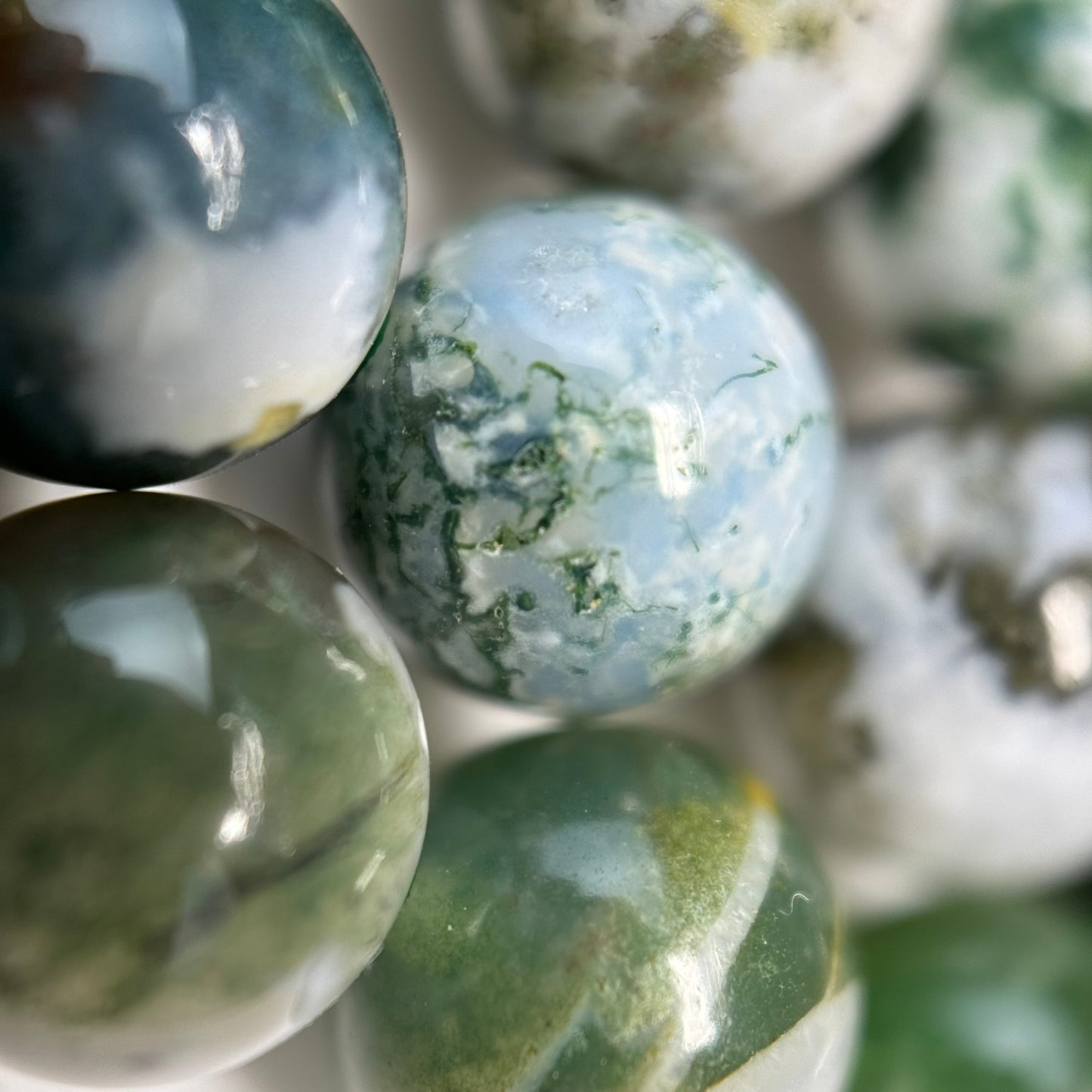 Tree Moss Agate Polished Round Beads image 7