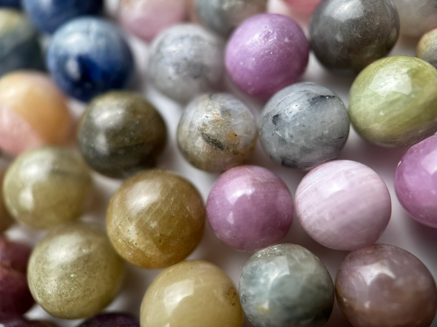 Ruby & Sapphire Polished Round Beads image 1