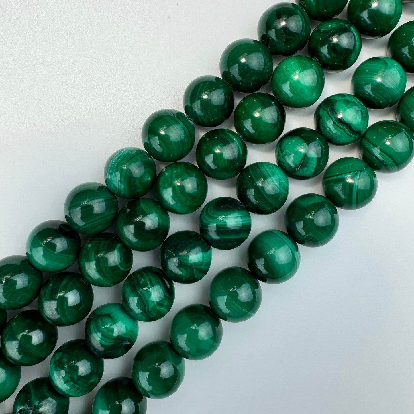 Malachite Polished Round Beads A-AA-AAA Quality image 10