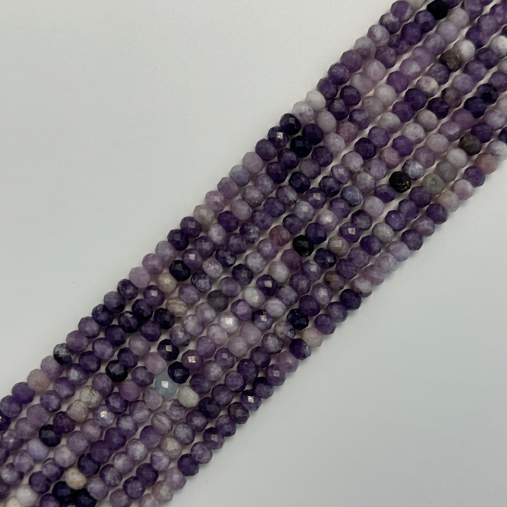 Lepidolite Faceted Rondelle Beads (A Quality) image 5