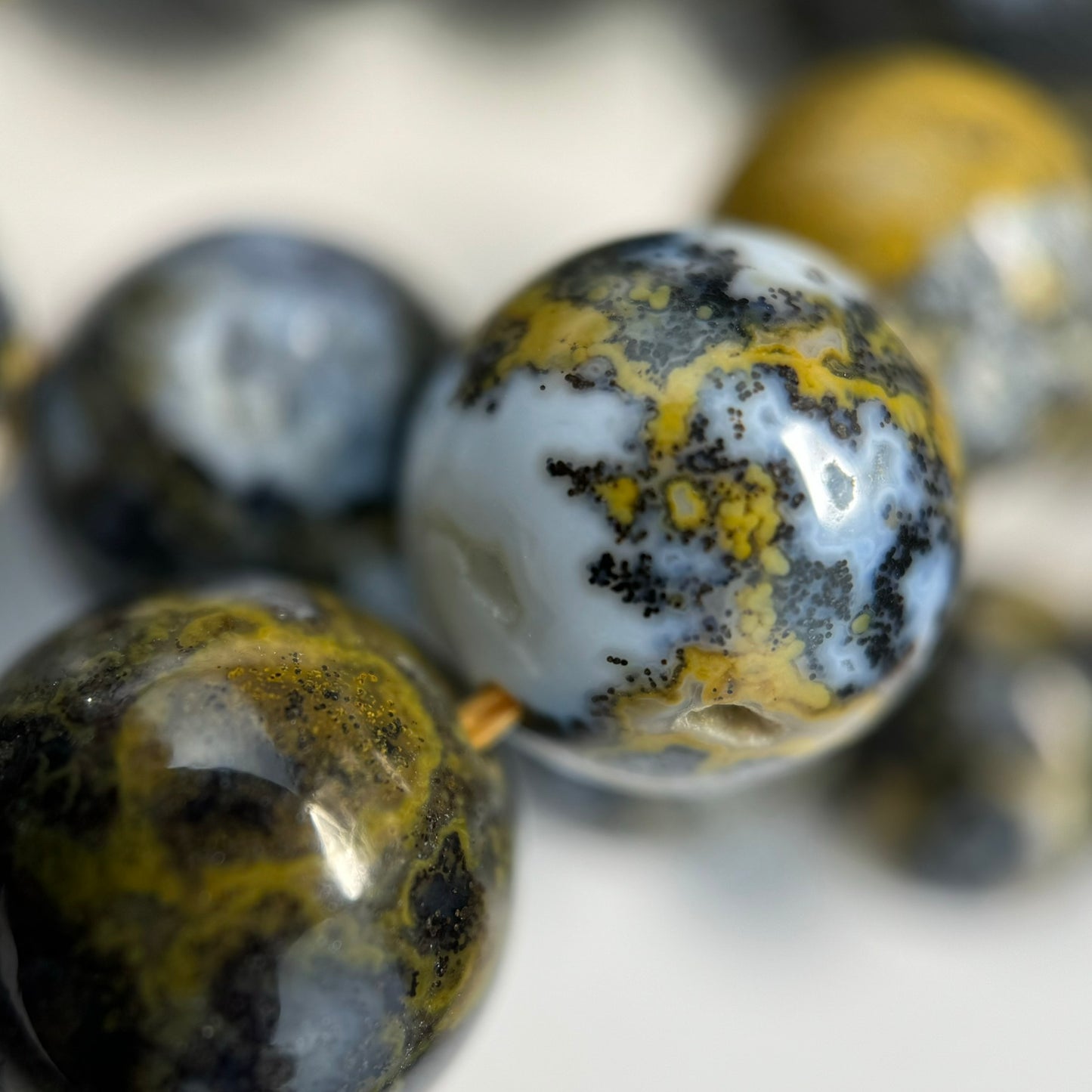 Ocean Blue Jasper Polished Round Beads image 7
