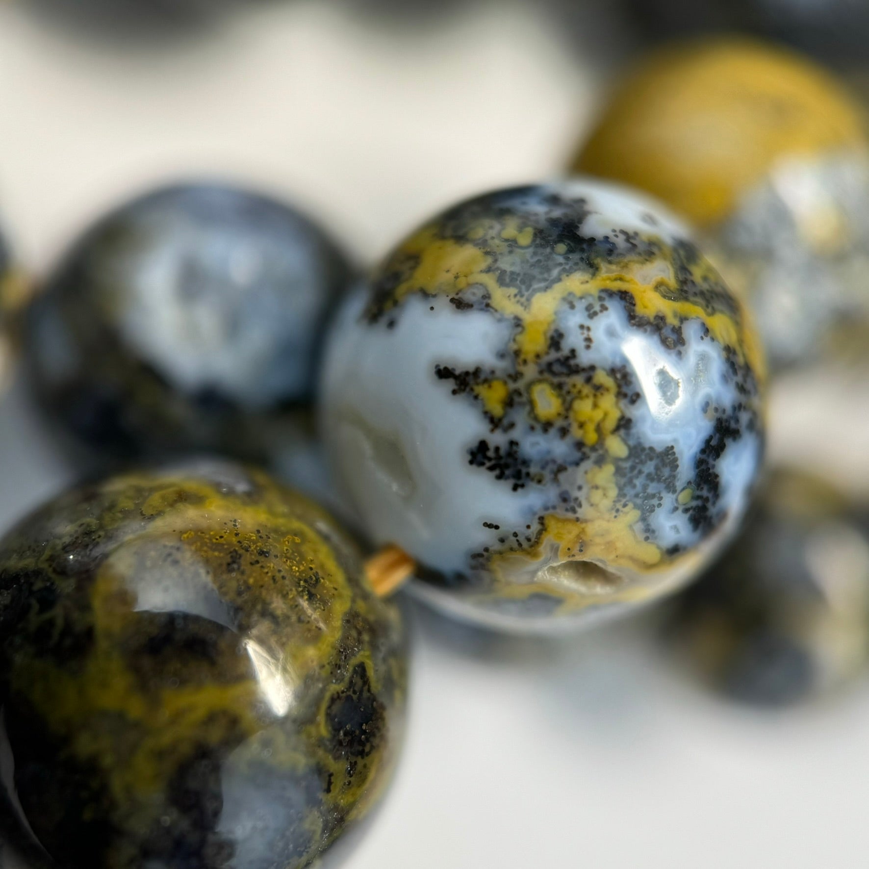 Ocean Blue Jasper Polished Round Beads image 7