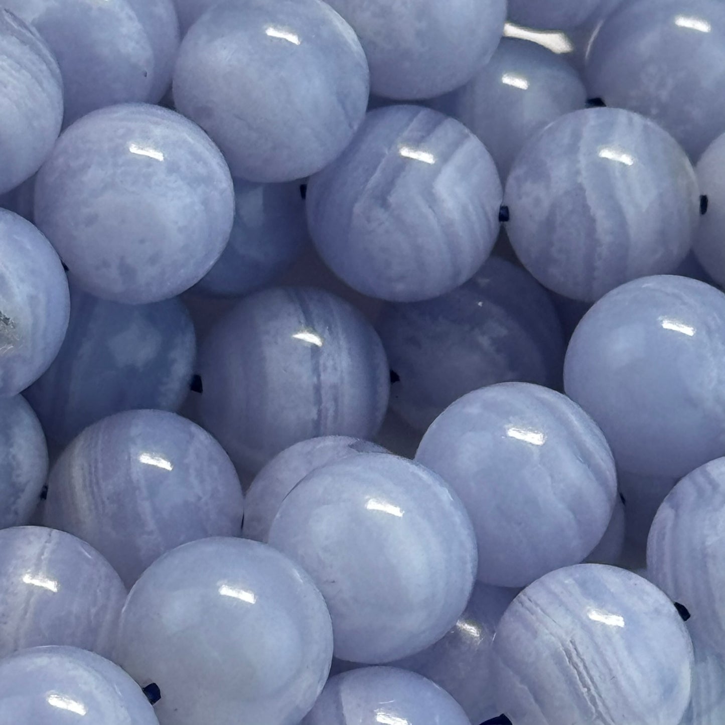 Blue Lace Agate AAA Round Polished Beads image 5