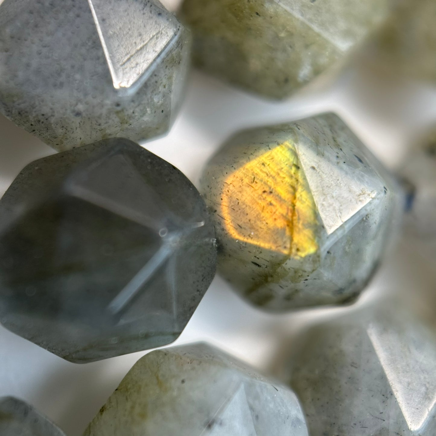 Labradorite Faceted Diamond Cut Beads image 1