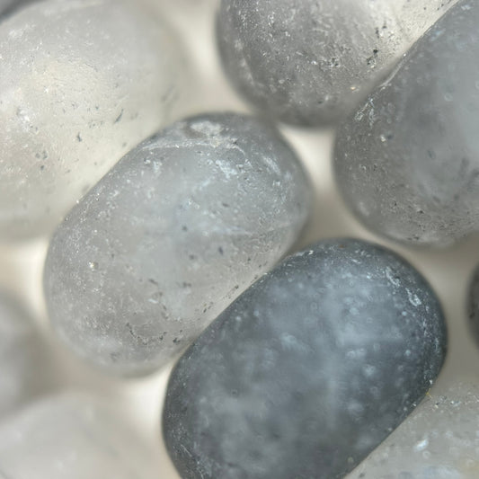 Green Ice Quartz Frosted Rondelle Beads