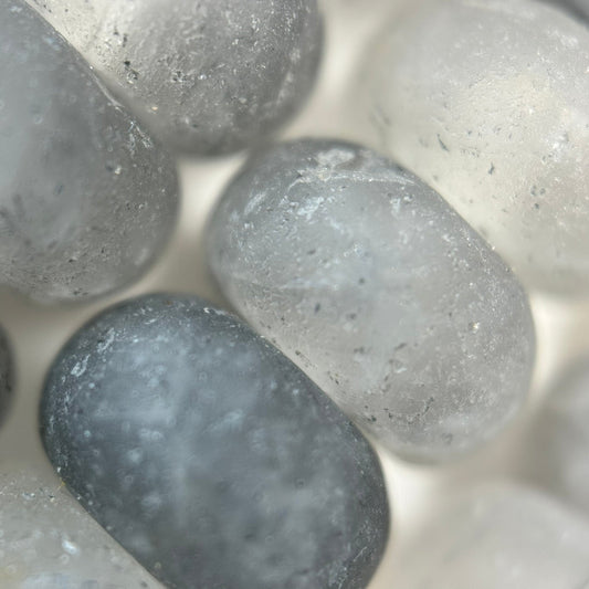 Green Ice Quartz Frosted Rondelle Beads