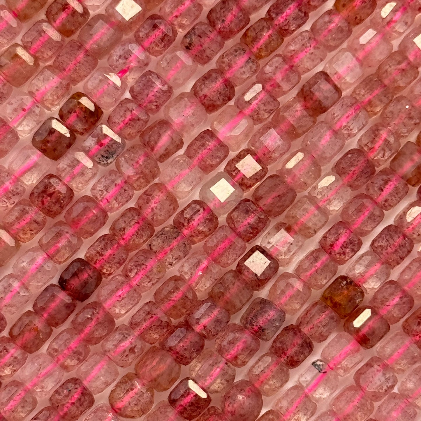 Strawberry Quartz Square Beads image 2