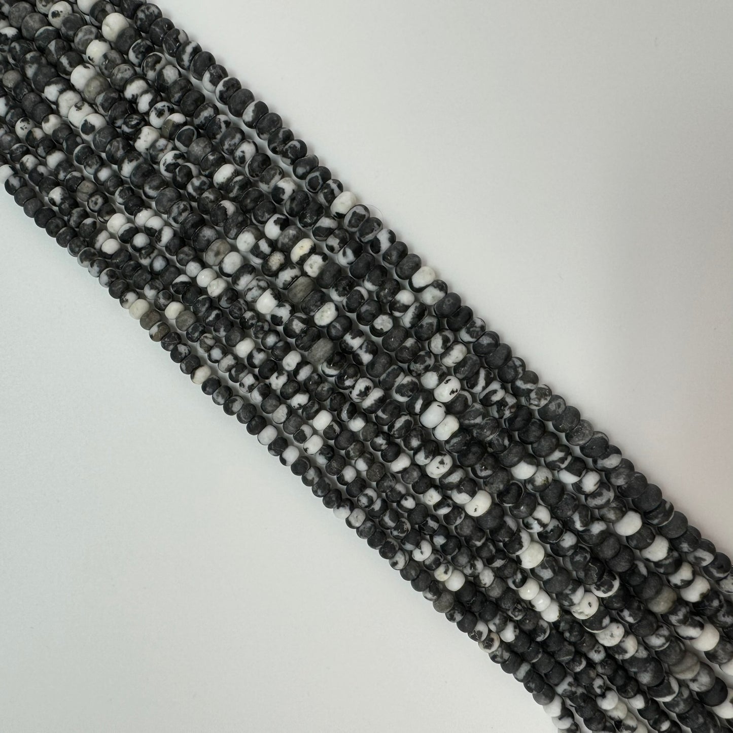 Black and White Jasper Rondelle Beads image 2