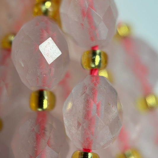 Rose Quartz Faceted Barrel Beads