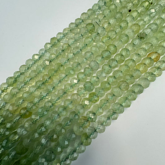 Prehnite Faceted Rondelle Beads (Color A) image 0