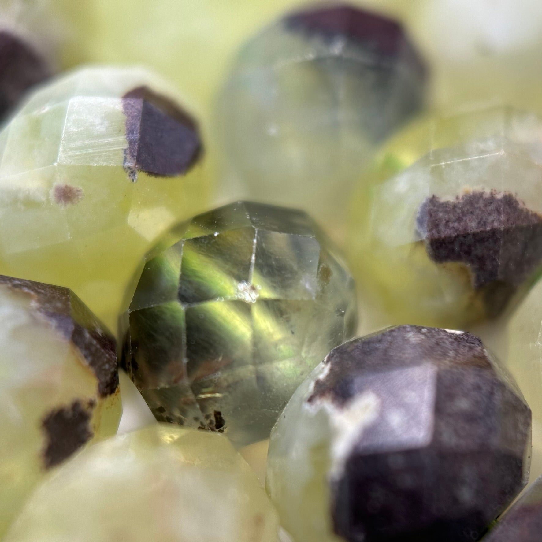 Prehnite Faceted Rondelle Beads (Color B) image 3