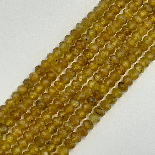 Golden Apatite Faceted Rondelle Beads (6x4mm) image 0