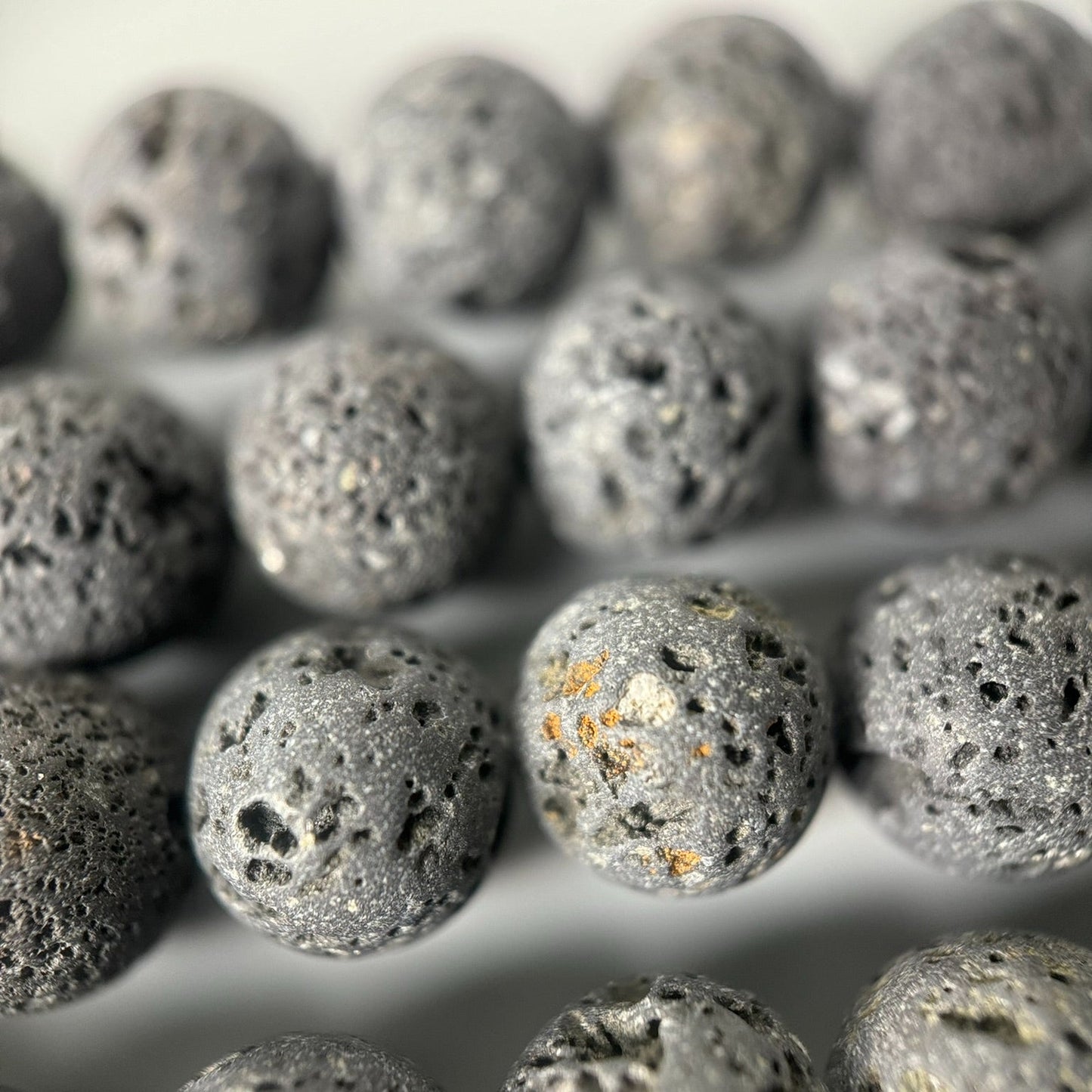 Black Lava Stones Unwaxed Round Beads image 7