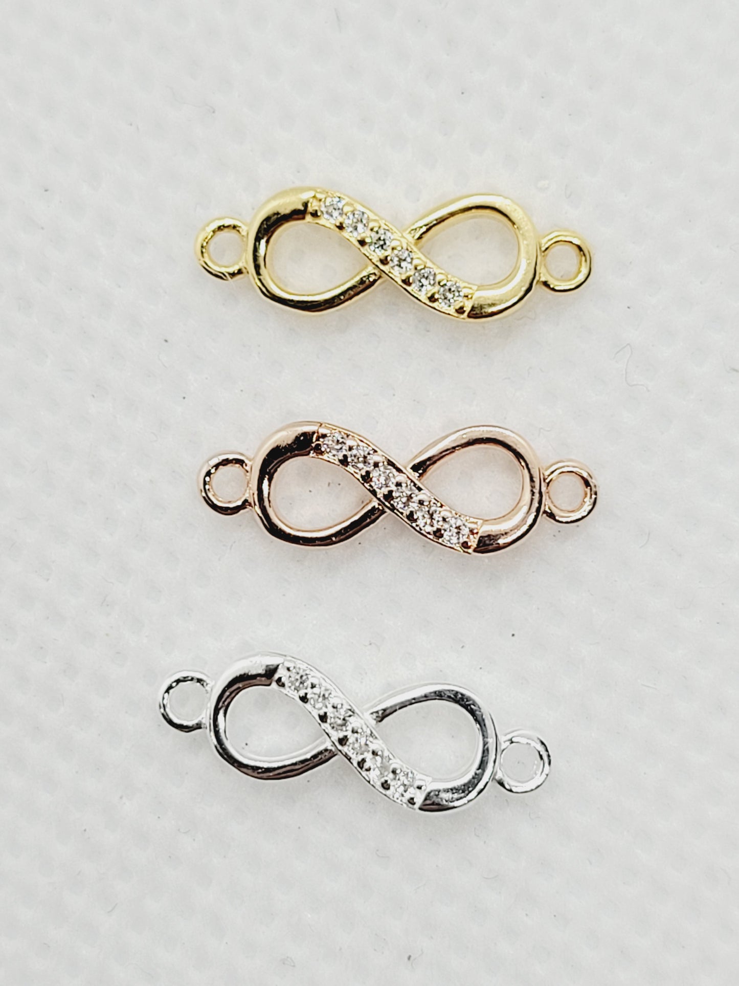 16mm Figure 8 Connector with Cubic Zirconia | 925 Sterling Silver | (3 colours) image 2