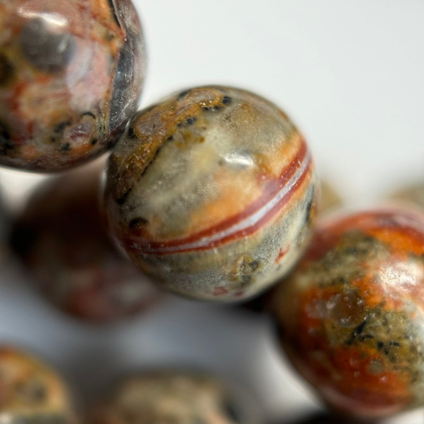 Red Leopard Skin Jasper Polished Round Beads image 4
