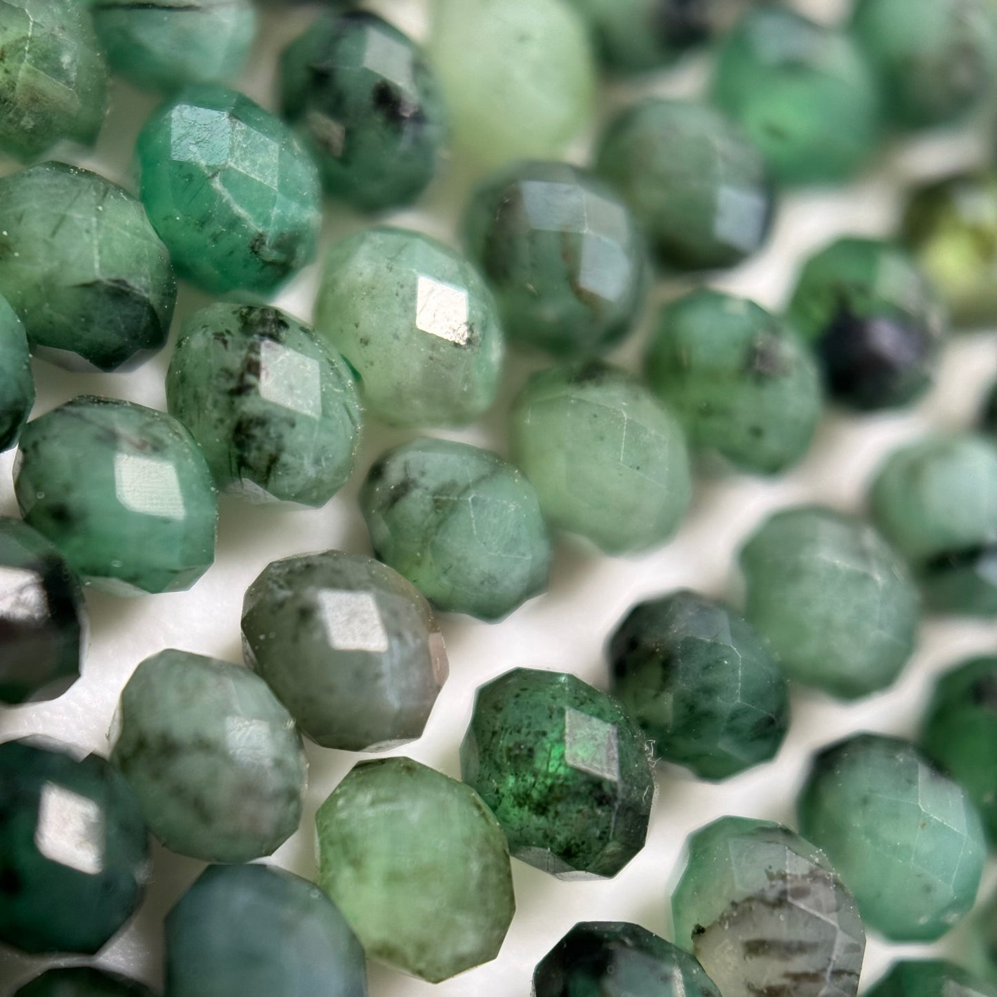 Emerald Faceted Rondelle Beads image 7