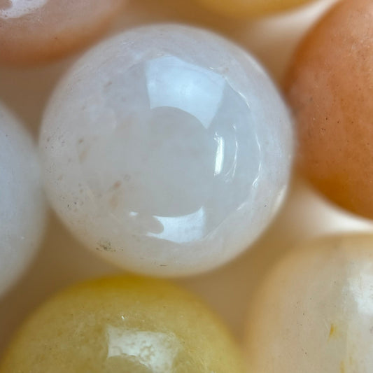 Peach Aventurine Quartz Polished Round Beads