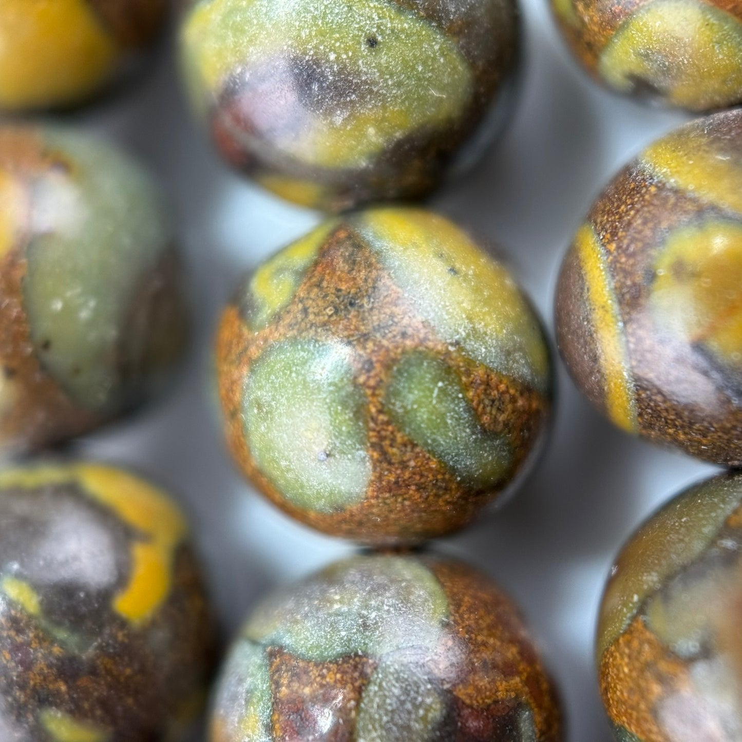 Rainbow Marble Polished Round Beads image 3