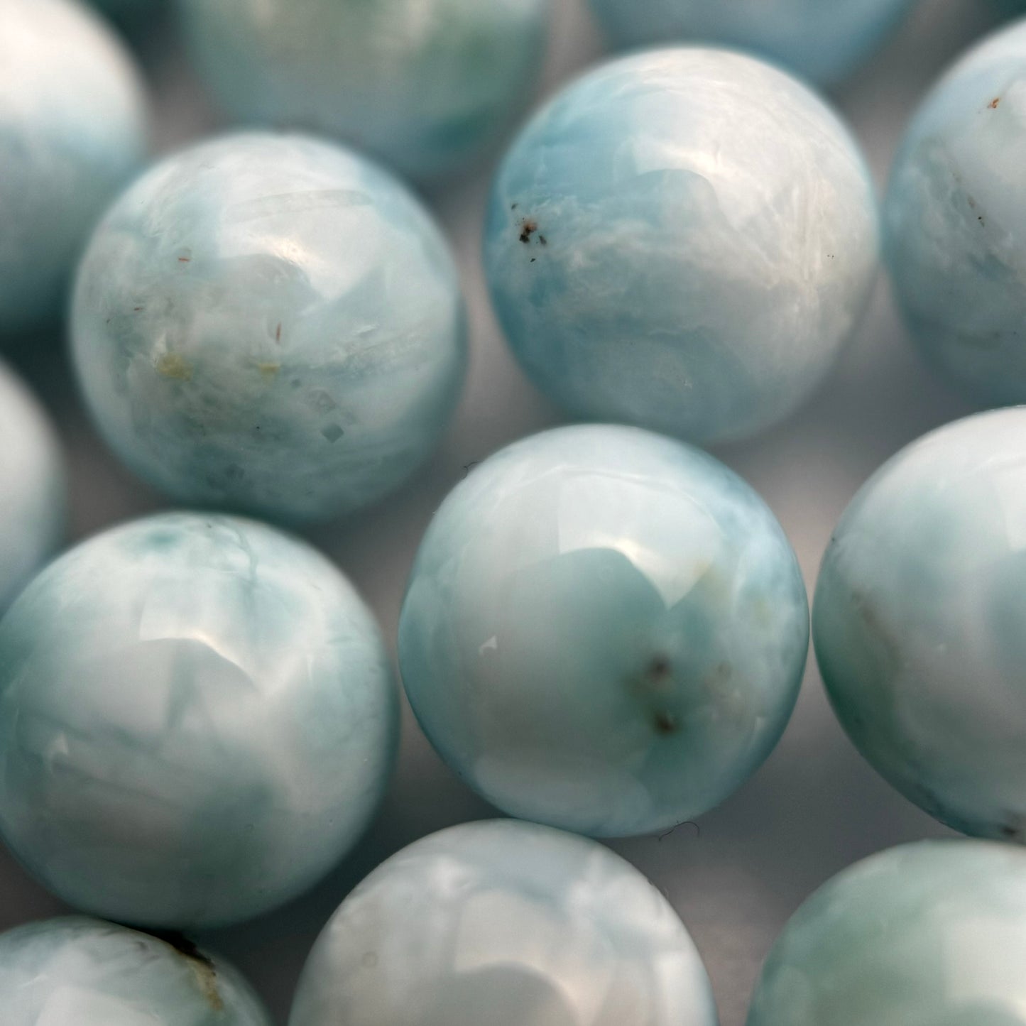 Larimar AAA Polished Round Beads image 9