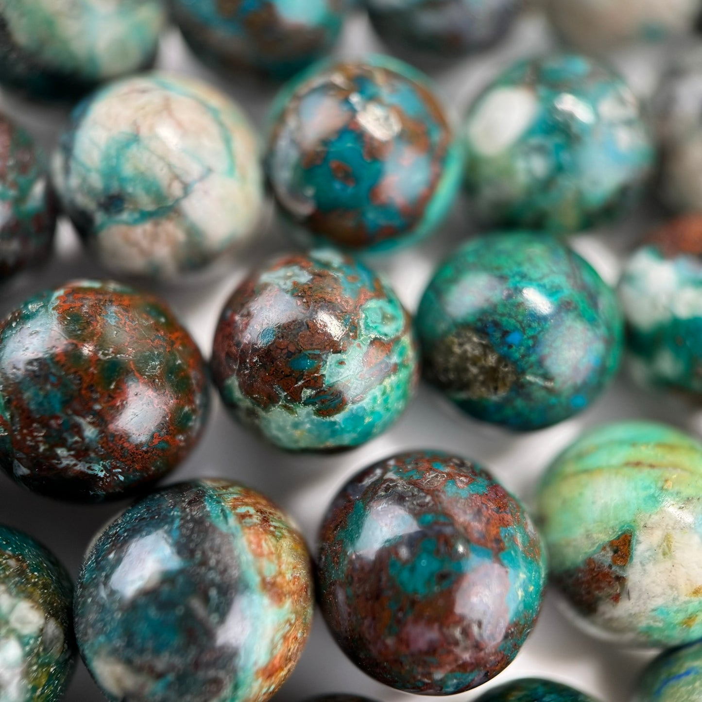 Green Chrysocolla Polished Round Beads image 2