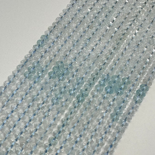 Faceted Topaz Diamond Cut Rondelle Beads (6x4mm) image 0