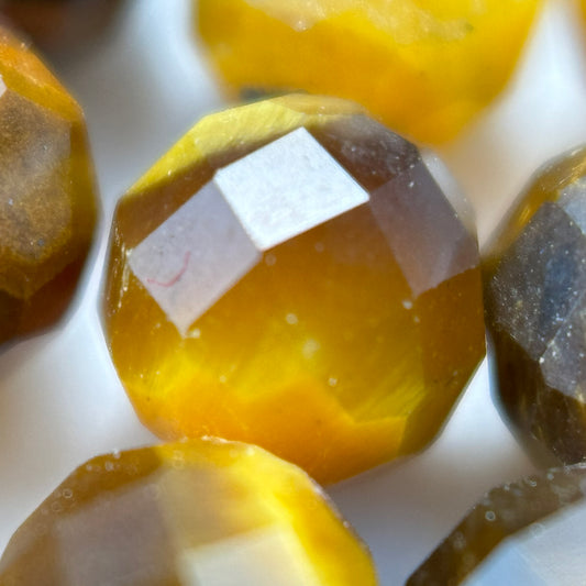 Tiger's Eye Faceted Round Beads (AAA Quality)