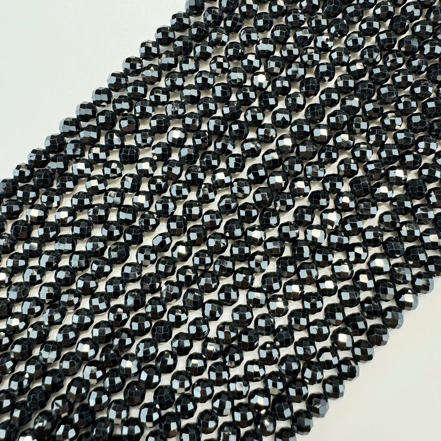 Black Spinel Faceted Round Beads 2.5-4.5mm image 3