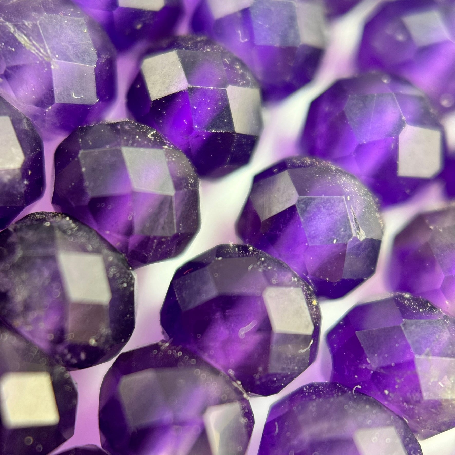 Faceted Amethyst Rondelle Beads (6x4mm) image 1