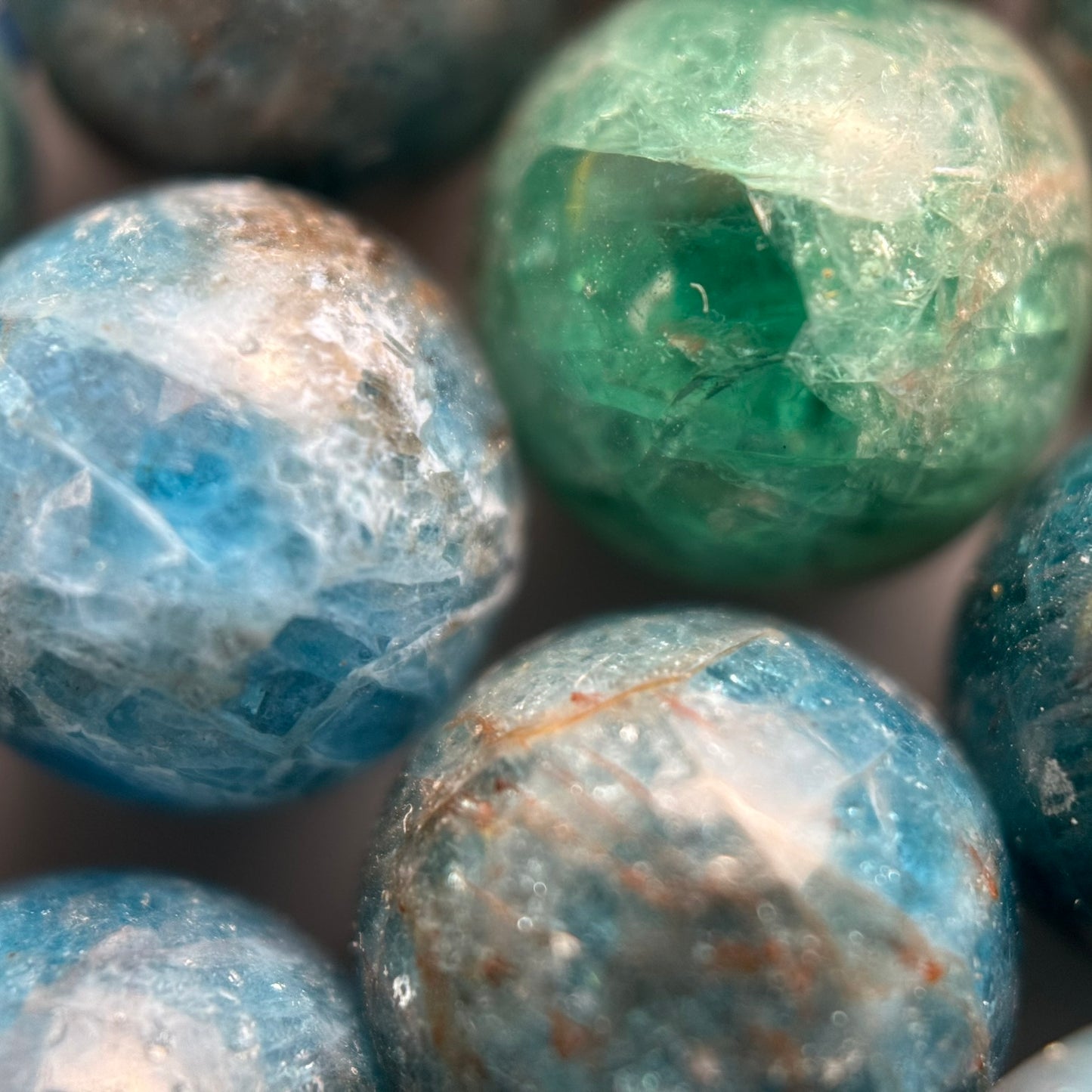 Blue Apatite Polished Round Beads image 5