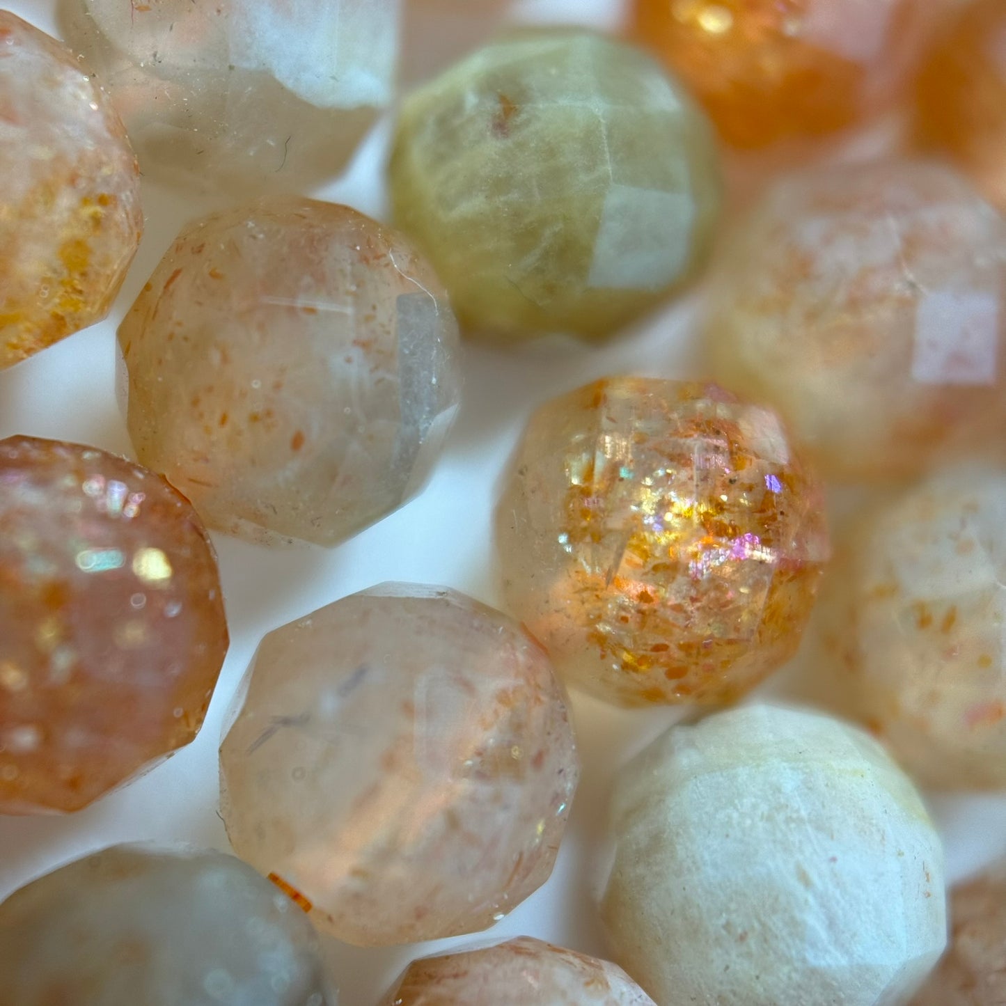 Sunstone Faceted Round Beads (Color B) image 1