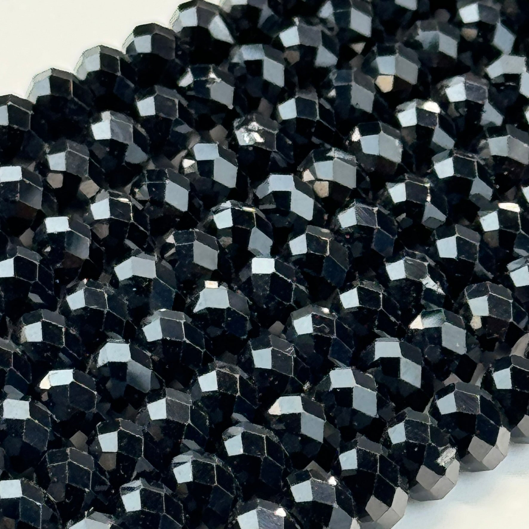 Black Spinel Faceted Rondelle Beads image 4