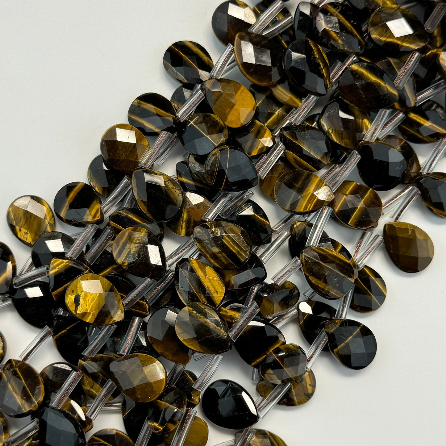 Tiger's Eye Faceted Pear Shape Beads image 8